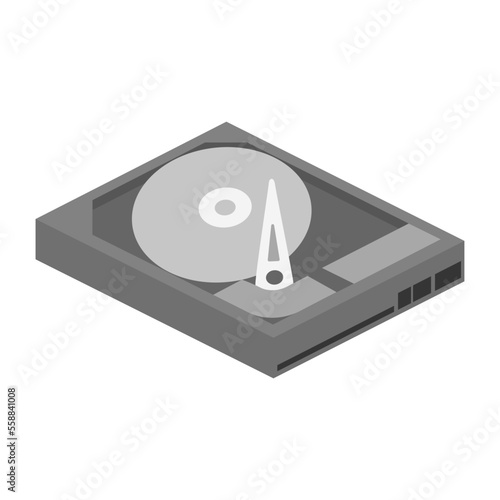 ハードディスクを斜めから見たシンプルなイラスト