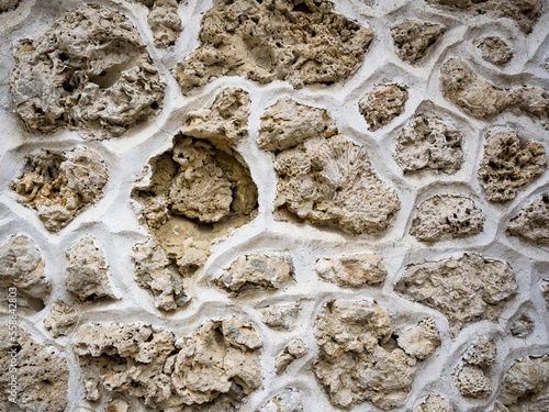 Taiwan historical sites : coral stone wall photo