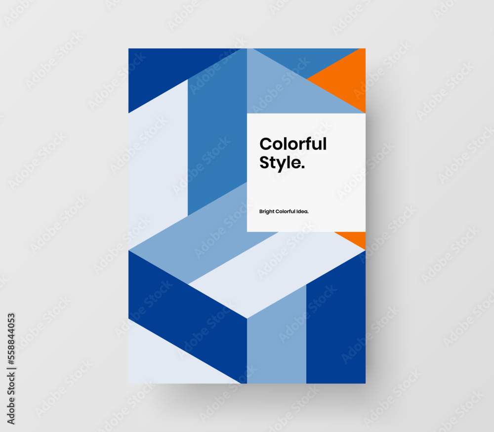 Creative catalog cover design vector concept. Modern geometric shapes leaflet template.
