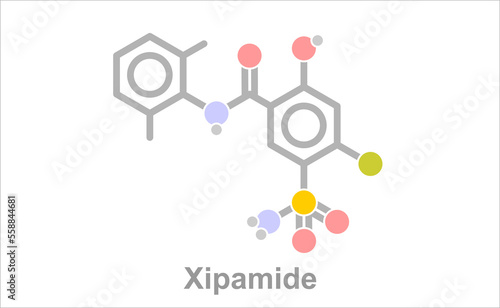 Simplified formula icon of xipamide.