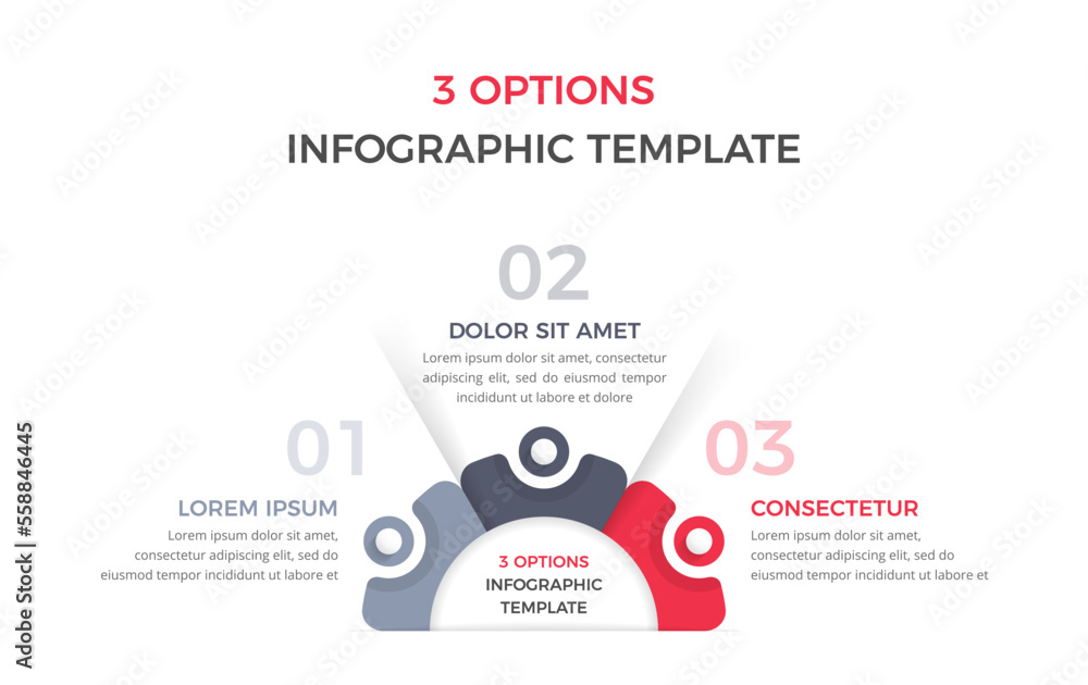 Infographic template with 3 options with numbers and place for your text Infographic template with 3 options with numbers and place for your text