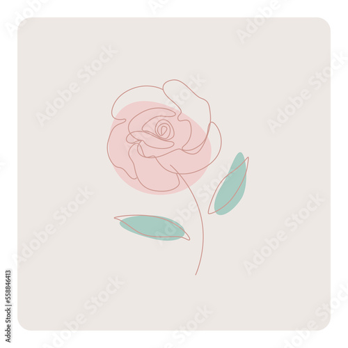 Vector illustration of pink rose.