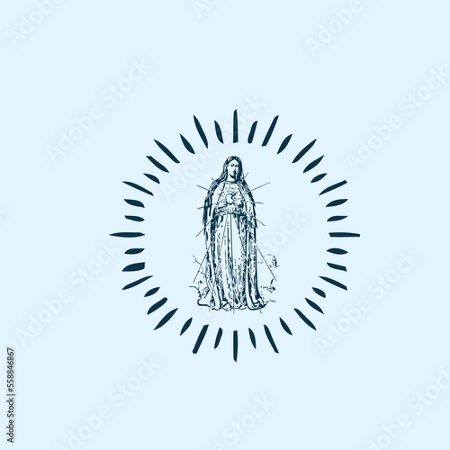 THESE HIGH QUALITY MOTHER MARIA VECTOR FOR USING VARIOUS TYPES OF DESIGN WORKS LIKE T-SHIRT, LOGO, TATTOO AND HOME WALL DESIGN