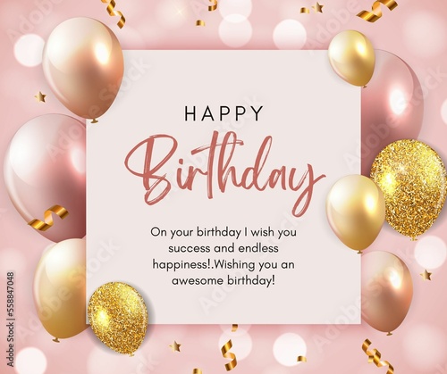 Print op canvas happy birthday card with balloons