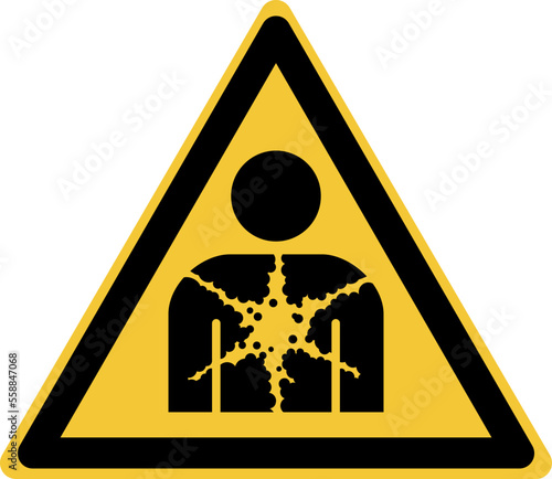 ISO 7010 W071 Warning; Substance or mixture presenting a health hazard