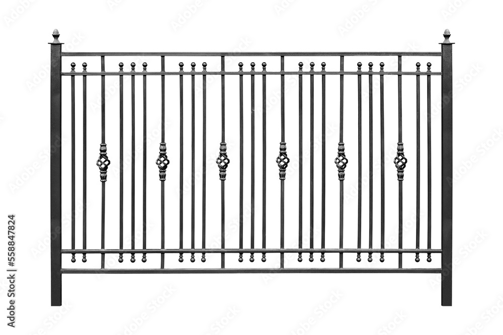 Fence with wrought iron elements Fence with wrought iron elements