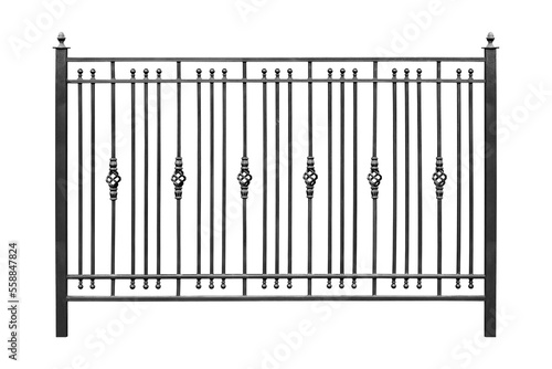 Fence with wrought iron elements