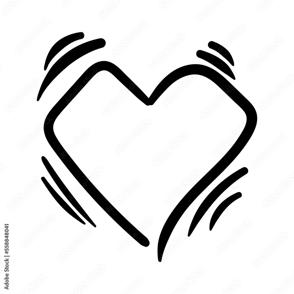 Heart line art style. Heart for Valentine's Day. Vector hand-drawn illustration isolated on white background. Heart line art style. Heart for Valentine's Day. Vector hand-drawn illustration isolated on white background.