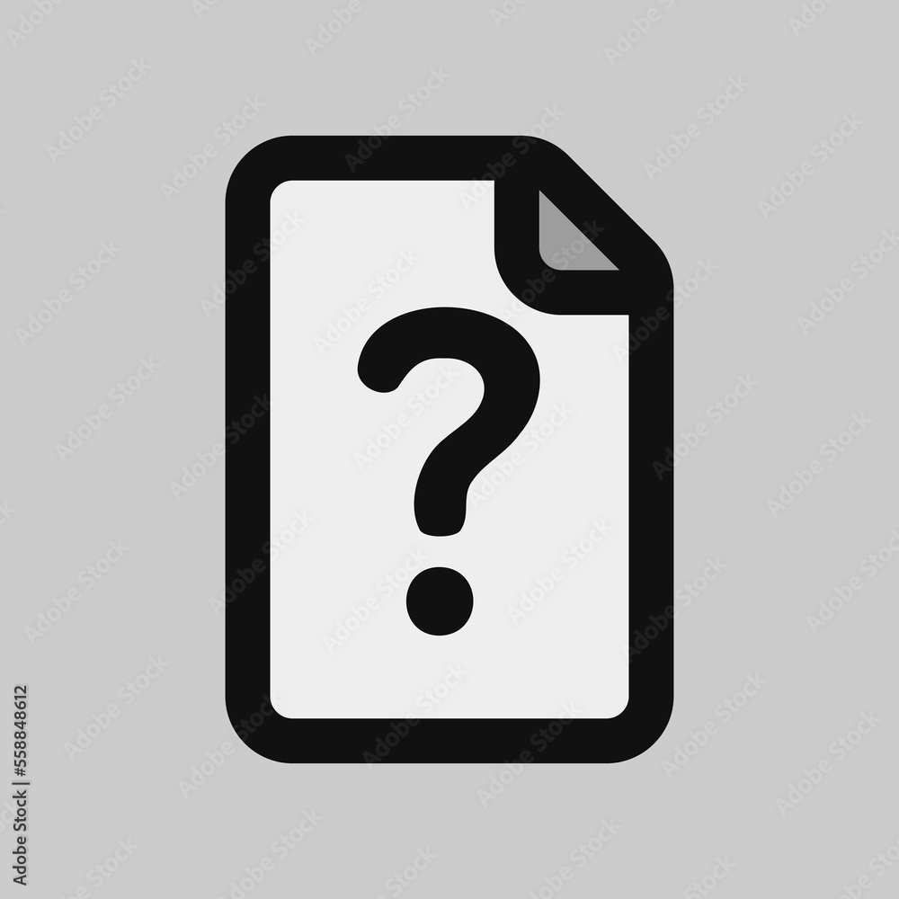 Question file icon in filled line style, use for website mobile app presentation Question file icon in filled line style, use for website mobile app presentation