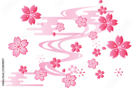 桜　春　花びら　背景
