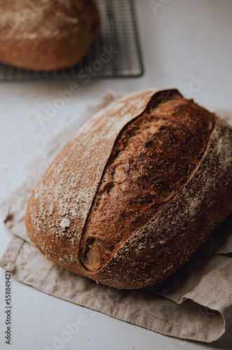 Rustic sourdough wholewheat bread