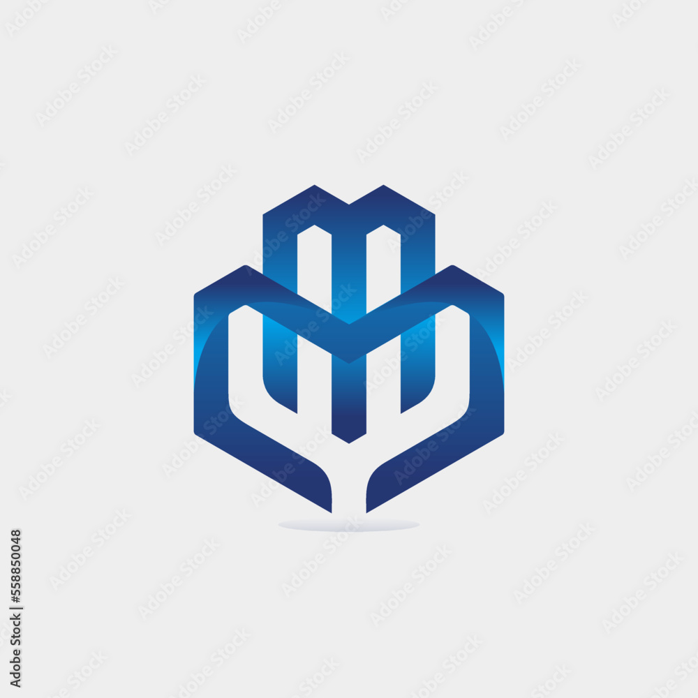 A logo that combines the letters M and love A logo that combines the letters M and love