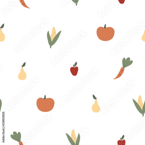 farm seamless pattern with domestic animal  country life digital paper  Vector illustration clipart in flat cartoon style