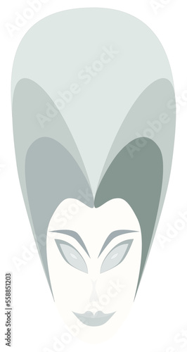 Mask or face of a medieval aristocratic woman. Beauty salon logo example. Vector.
