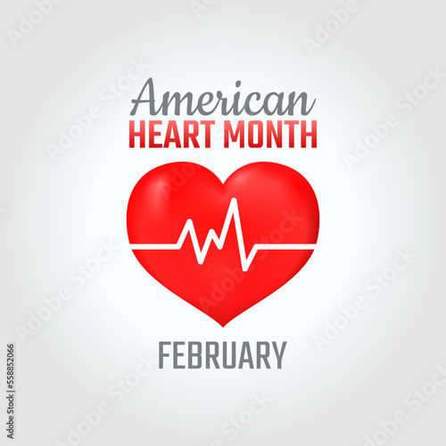 vector graphic of american heart month good for american heart month celebration. flat design. flyer design.flat illustration.