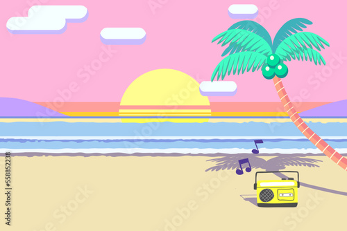 abstract background illustrator sea beach holiday vacation