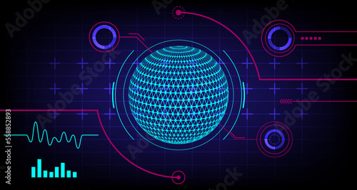 earth planet futuristic electronic circuit technology. network online communication digital telecom concept.circuit board with elements and engineering EP.1