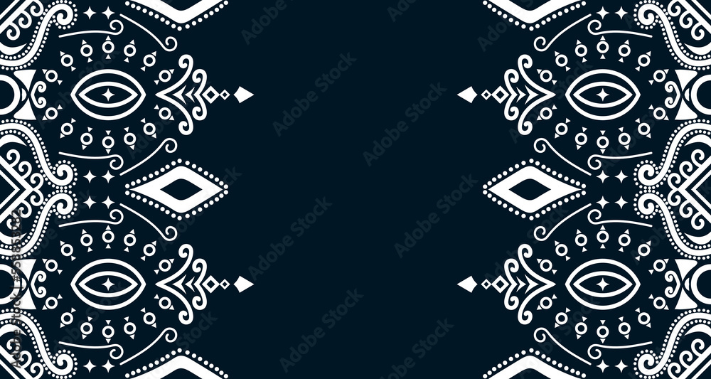 Geometric Seamless Ethnic Pattern in black and white color.design for background. Aztec Pattern illustration template element EP.60