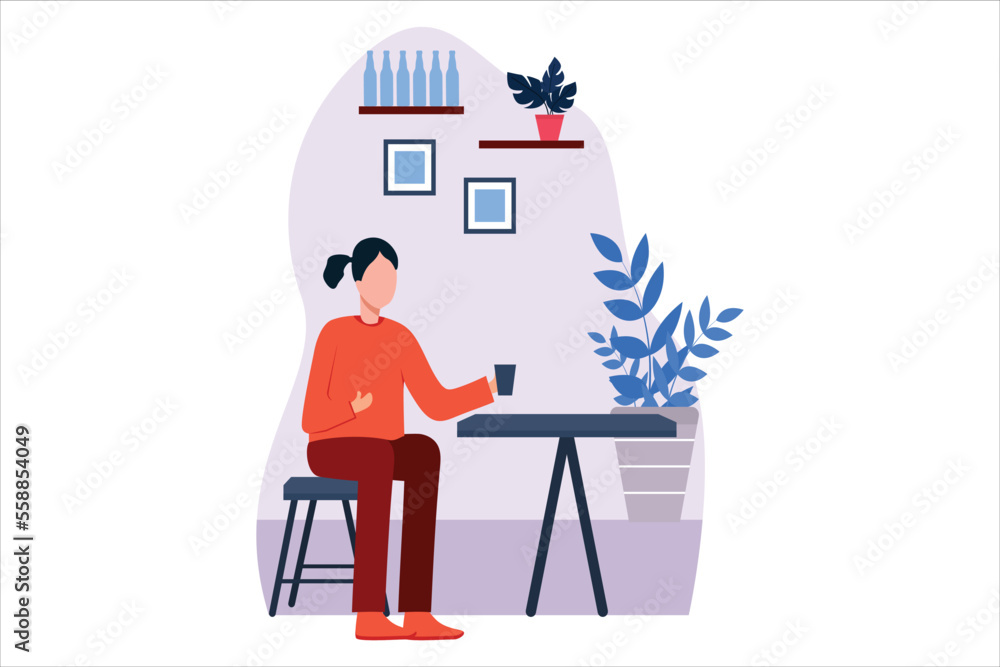 Coffee Shop Flat Design Illustration Coffee Shop Flat Design Illustration