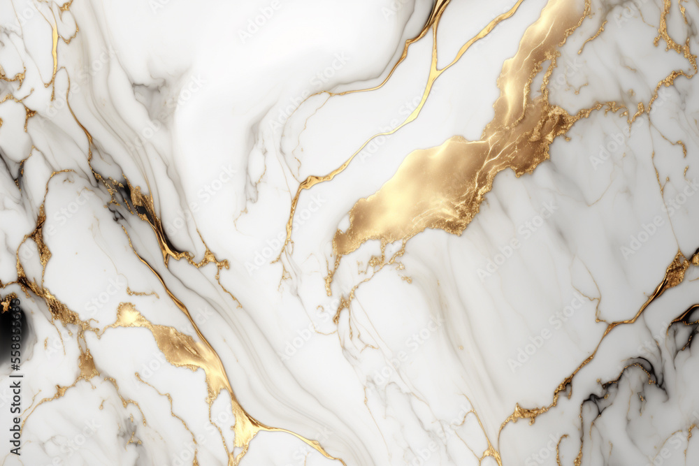 Abstract Golden White Marble Texture Background Stock Illustration 