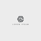 Outstanding professional letter GA AG logo design black and white color initial based Monogram icon.