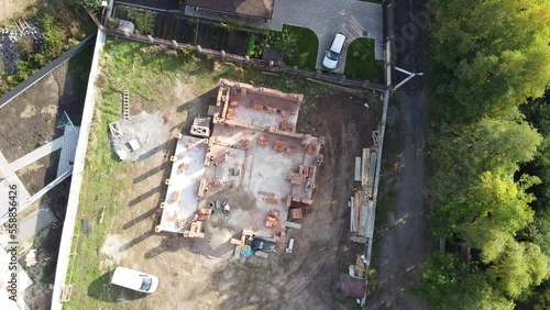 Home under construction on a building site