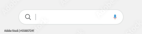 Search bar. Neumorphism design. 3d rendering. Web Search button concept. Search window with shadow. Vector illustration 10 EPS.