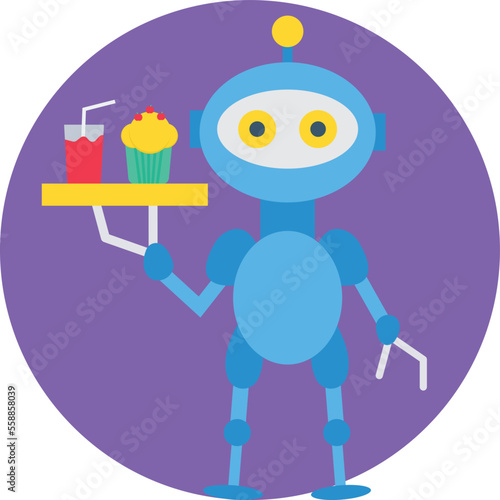 robot servant Vector Icon
