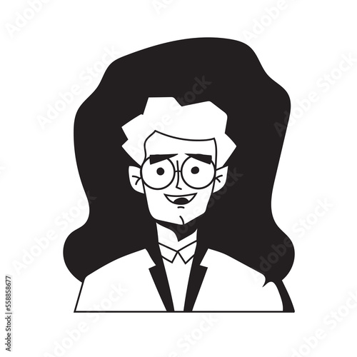 Professional avatars for job profiles or other avatars in black and white version, people icons and vector illustration black and white