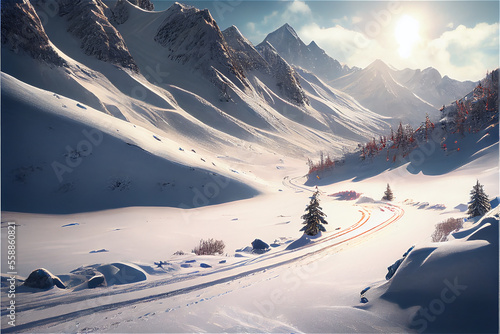 Beautiful winter landscape,...
