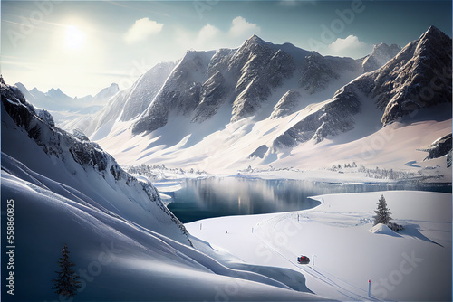 Beautiful winter landscape,...