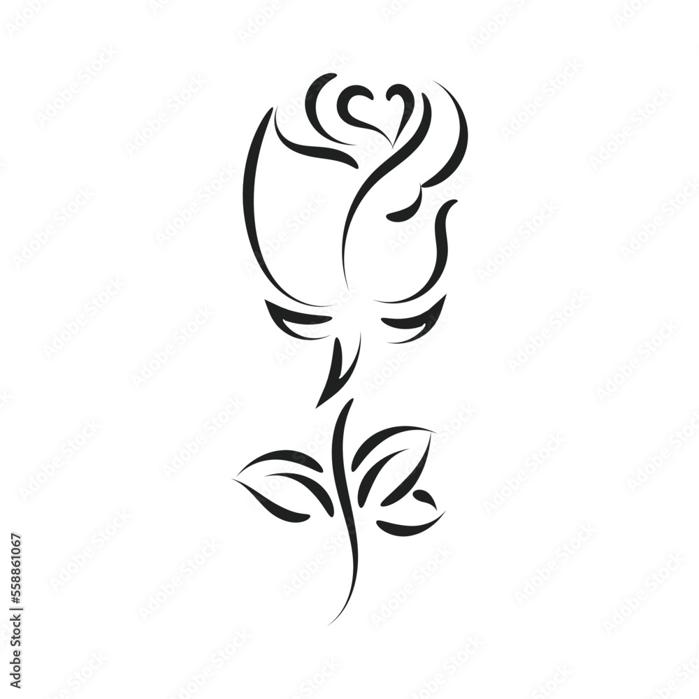 Rose Vector Image. Line Art Tattoo. Rose flower on white background for holiday or retro design
Rose Vector Image. Line Art Tattoo. Rose flower on white background for holiday or retro design