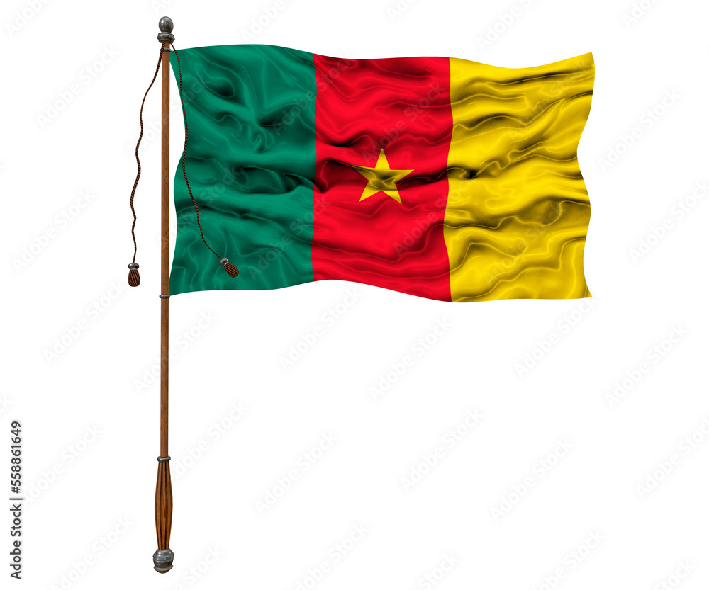 National flag of Cameroon. Background with flag of Cameroon National flag of Cameroon. Background with flag of Cameroon