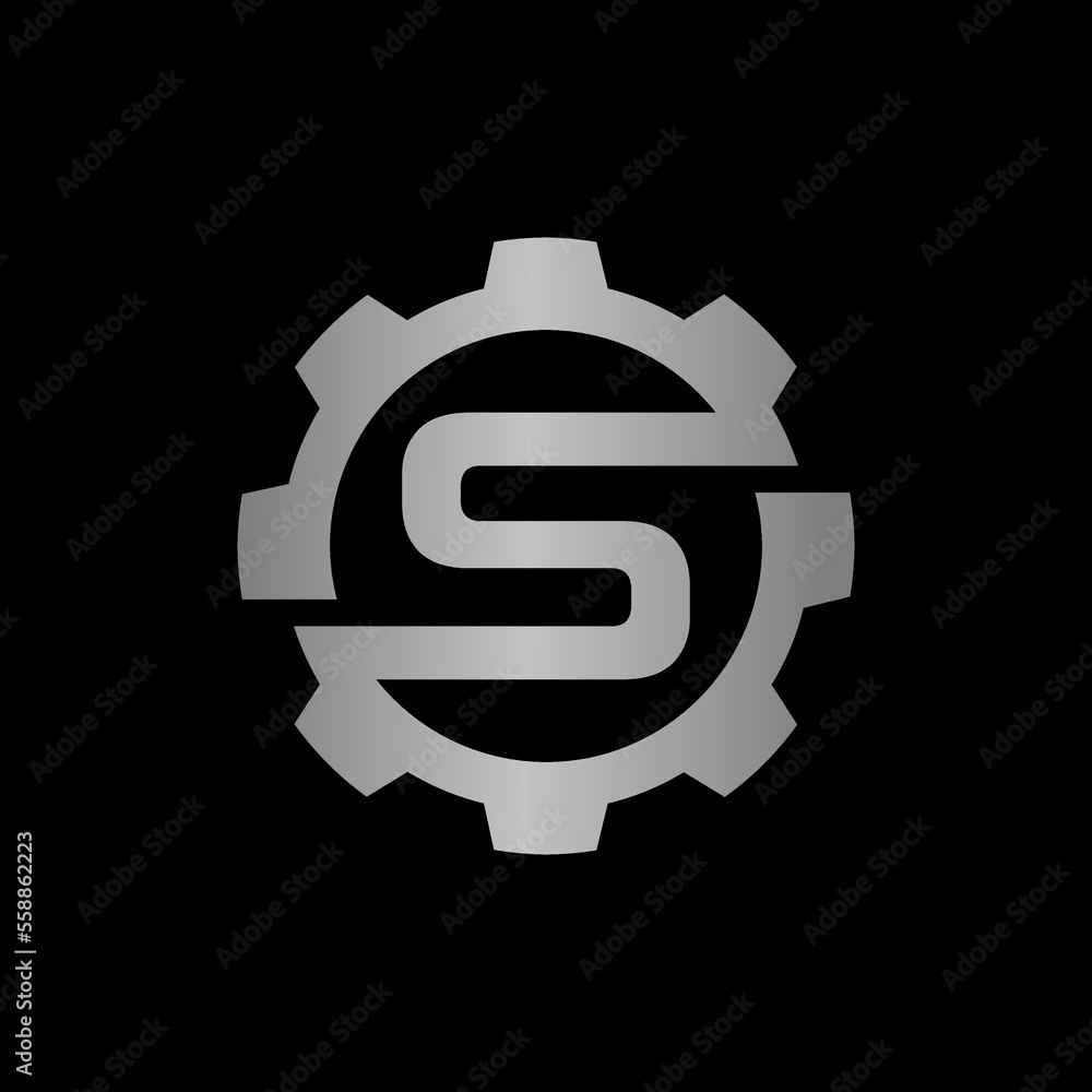 Letter S gear vector template logo. This Design is suitable for technology, industrial or automotive. Gradient. Gray. Letter S gear vector template logo. This Design is suitable for technology, industrial or automotive. Gradient. Gray.