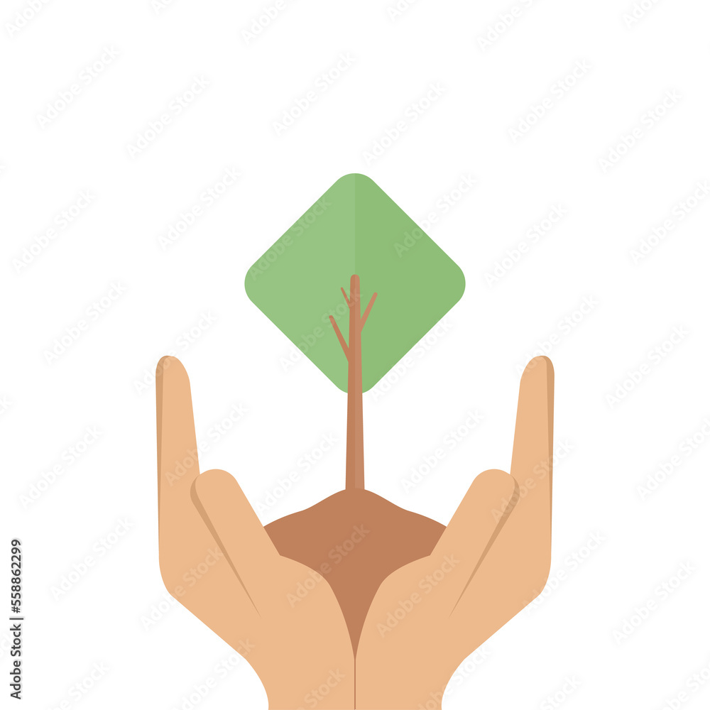 plant trees activities for environmental protection logo symbol
