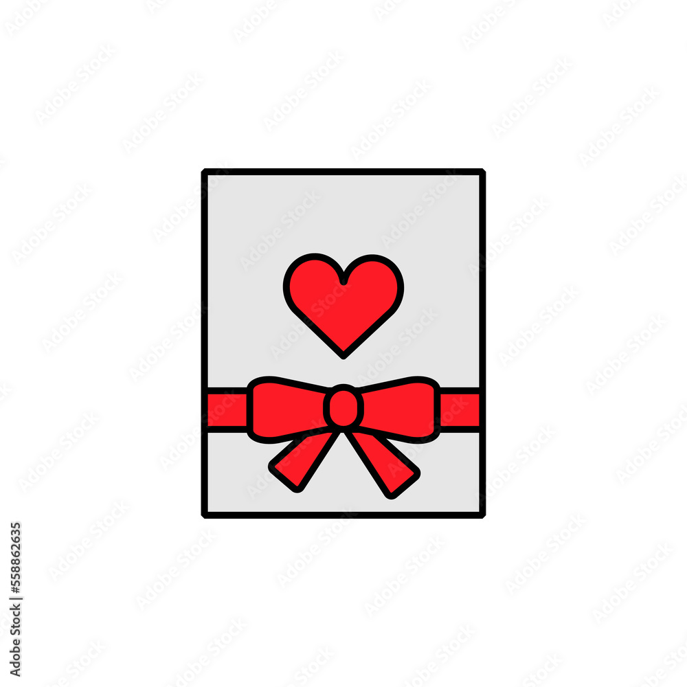 postcard line icon. Elements of valentines day illustration icons. Signs, symbols can be used for web, logo, mobile app, UI, UX on white background postcard line icon. Elements of valentines day illustration icons. Signs, symbols can be used for web, logo, mobile app, UI, UX on white background