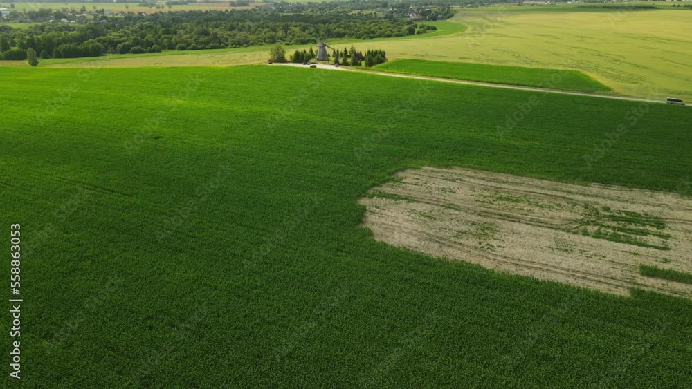 Aerial top view of agricultural landscape, panorama of green fields and meadows Aerial top view of agricultural landscape, panorama of green fields and meadows
