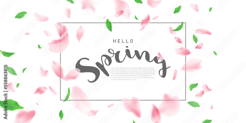 spring banner template cherry blossom vector illustration design