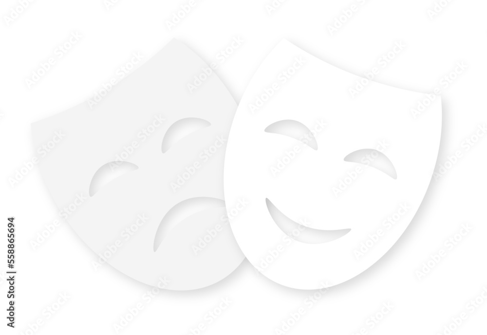 White theater masks illustration White theater masks illustration
