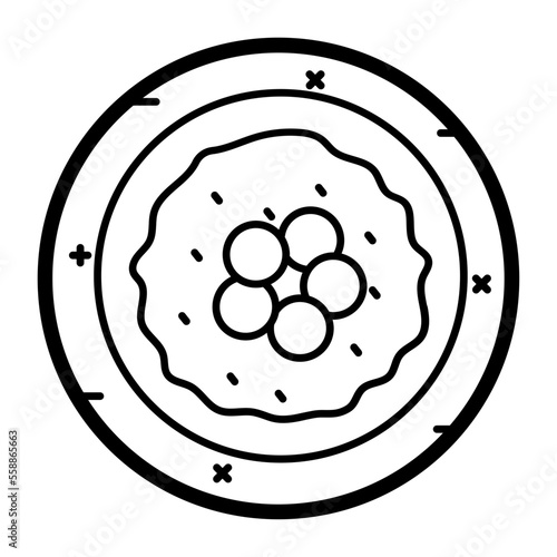 Manti or Steamed Bun concept, H�nk�rbe?endi vector line icon design, Republic of Turkiye symbol, Turkey culture sign, Turkish traditions Elements stock illustration 