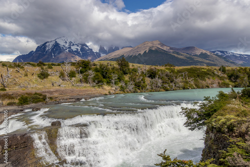 Torres del Paine River Waterfall Patagonia photo