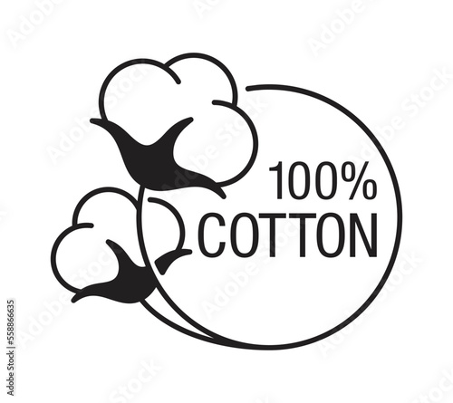 Hundred percent cotton flat circular label