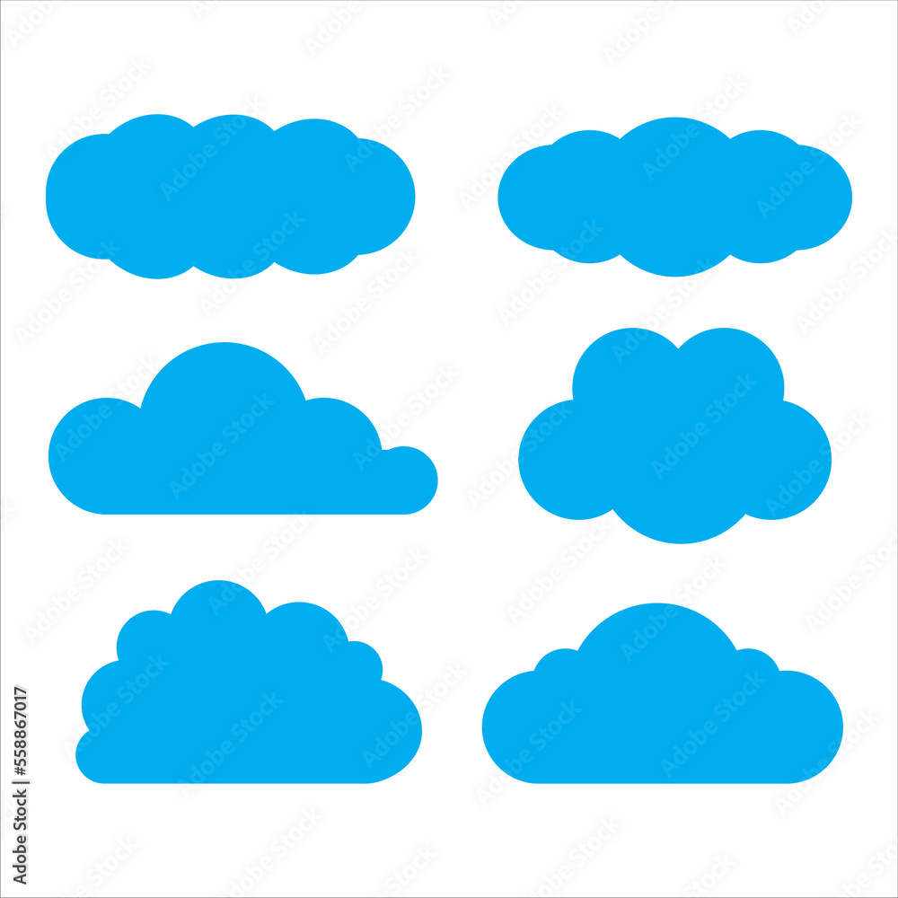 clouds set icon, vector, illustration, symbol clouds set icon, vector, illustration, symbol