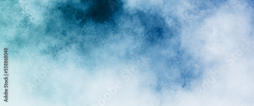 Aquarelle painted textured canvas design, abstract blue watercolor splash background, texture of watercolor, sky clouds landscape light background. hand drawn sky computer draw background.