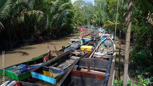 Wallpaper Mural Traditional fishing boats on the river Torontodigital.ca