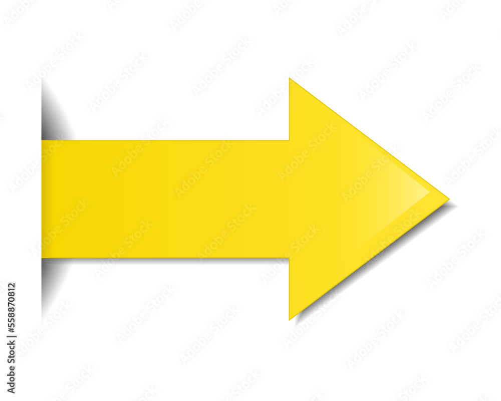 Yellow arrow isolated on a white background Yellow arrow isolated on a white background