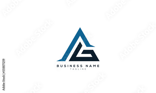 AG, GA, GV, VG, AV, VA, AU, UA, Abstract initial monogram letter alphabet logo design