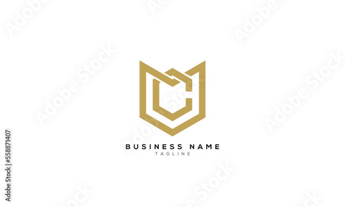 CM, MC, Abstract initial monogram letter alphabet logo design