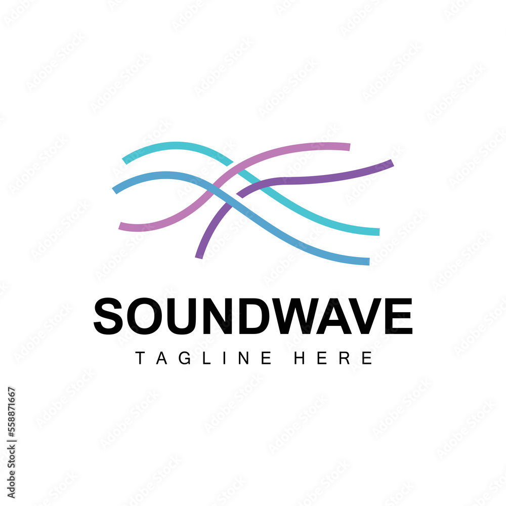 Fototapeta premium Sound Wave Logo, And Sound Tone Vector Icon Template Music Brand Product