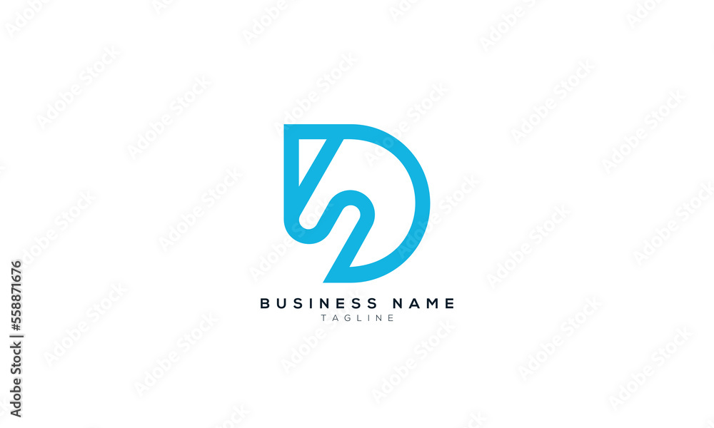 SD, DS, AD, DA, AU, UA, Abstract initial monogram letter alphabet logo design